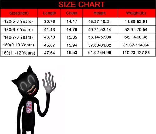 Vista 6 de Naszonus Boys Cartoon Scary Cat Costume, Halloween Costumes Jumpsuit for Teen BoyGirl Horror Costume Kids