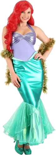 Vista 8 de Disfraz de sirena Ariel Deluxe para mujer, Verde