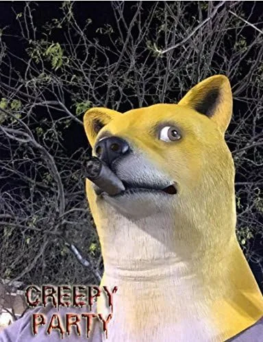 Vista 2 de Máscara de látex CreepyParty novedosa con forma de cabeza de perro para fiestas de Halloween