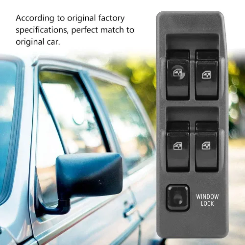 Vista 3 de Interruptor eléctrico de ventana para Pajero Montero 1990-2003, juego de botones de control maestro ABS negro, MR753373, 6.9 x 2.2 x 2.8 pulgadas