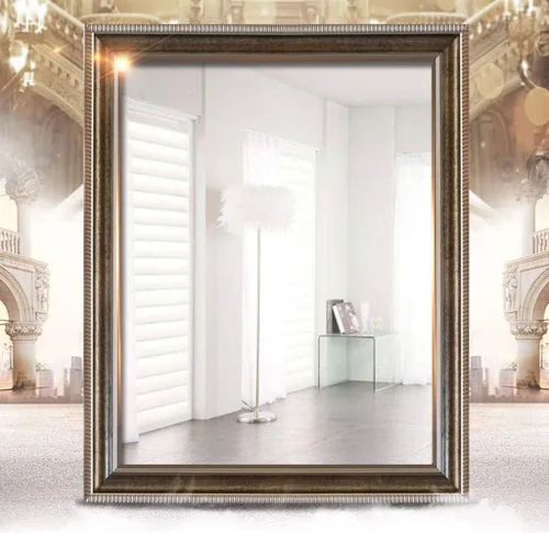 Vista 3 de Espejo de pared con marco plateado retro (15.7 x 23.6 pulgadas), espejo rectangular de baño para colgar en vertical u horizontal, para entradas