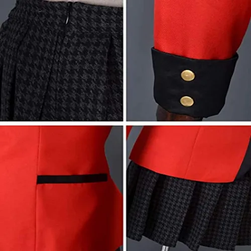 Vista 4 de Wellcalmly Jabami Yumeko Disfraz de cosplay Yomoduki Runa Uniforme Escolar, Conjunto completo