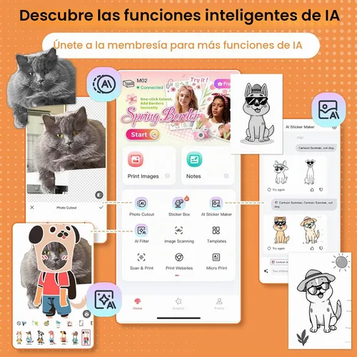 Vista 4 de Phomemo Mini Impresora de Calcomanías - Máquina Impresora de Calcomanías Mini M02, Cápsulas de Impresión Adecuadas para Bricolaje Creativo, Diarios
