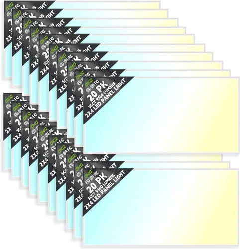 Vista 18 de OKQ - Lámpara LED de panel plano de 2 x 4 pulgadas, 5 CCT 3000K-6500K ajustables y 5 vatios seleccionables, 0-10 V regulable, luz de techo LED