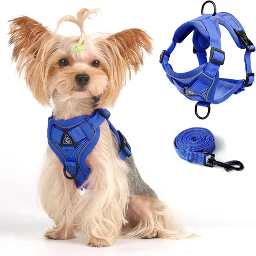 Vista 14 de Skmeditec Juego de arnés y correa para gato: chaleco a prueba de fugas mejorado con correa para gatos grandes, perros pequeños y cachorros, chaqueta