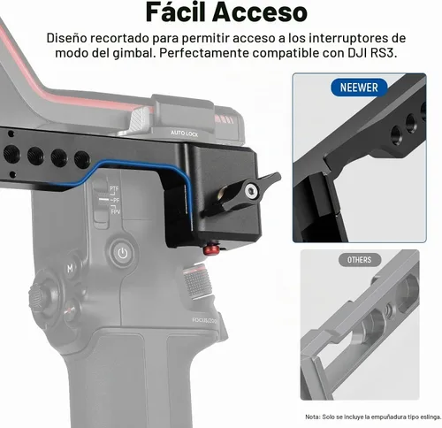 Vista 5 de NEEWER Mango de agarre de correa ajustable compatible con DJI Ronin RS4 RS3 Mini RS 3 Pro RS 2 RSC 2 estabilizador de cardán para disparos de ángulo