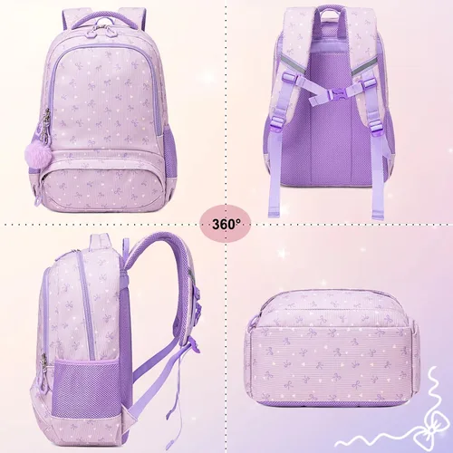 Vista 16 de Juego de mochila para niñas con diseño de unicornio, mochila escolar para niños, mochila para libros para niñas, set 3 en 1, regreso a clases