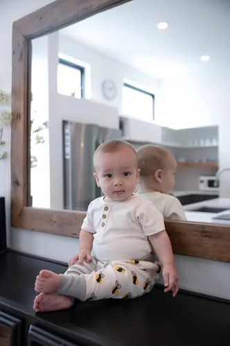Vista 3 de Cat & Dogma Pantalones de bebé unisex de algodón orgánico