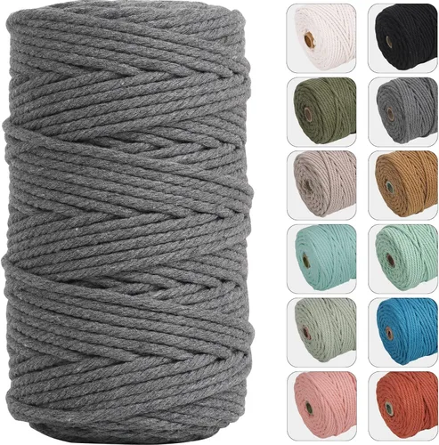 Vista 18 de NOANTA - Cuerda de macramé de 4 mm x 109 yardas color verde aguacate, cuerda de algodón para colgar en la pared, ganchos de plantas
