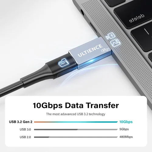 Vista 4 de Adaptador USB a USB C de doble cara de 10 Gbps, adaptador tipo C hembra a USB 3.2 macho, carga rápida de 60 W para iPhone 16 15 14 Plus Pro Max