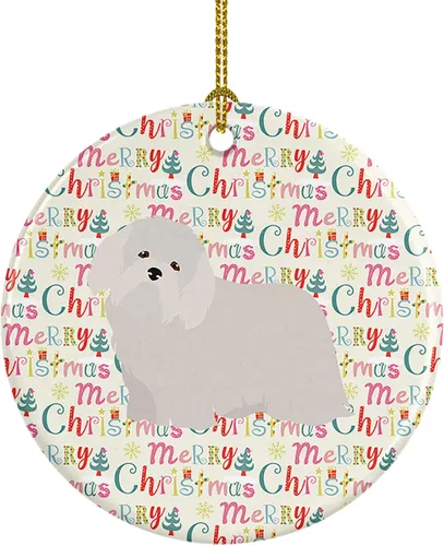Vista 35 de Caroline's Treasures Abyssinian Sand Terrier - Adorno de cerámica para colgar en el árbol de Navidad, para el hogar, Navidad, fiestas, regalo, 3