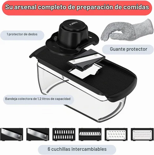 Vista 8 de Fullstar Cortador y rallador de verduras Pro Mandoline con recipiente