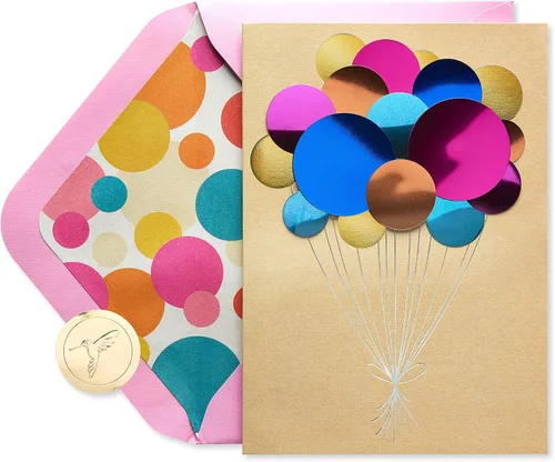 Vista 4 de Papyrus Tarjetas de cumpleaños, globos y champán (2 unidades)