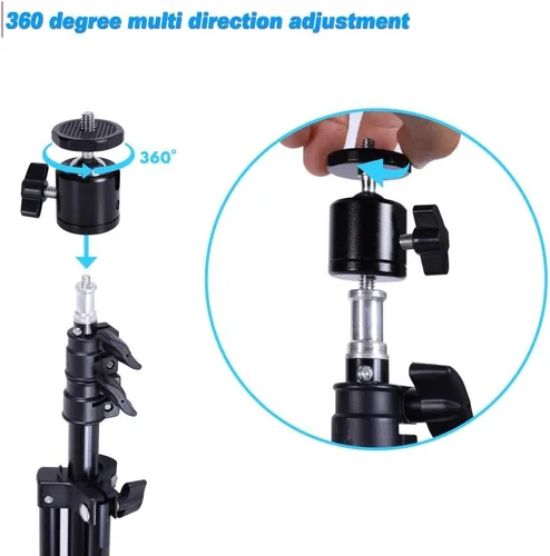 Vista 4 de Pyle Soporte de trípode portátil para mini proyector con rotación de 360°, altura ajustable de 27.6 a 78.7 pulgadas, montaje de tornillo universal