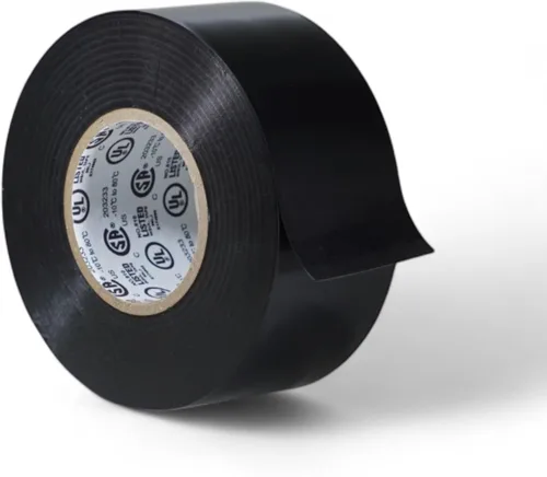 Vista 10 de GGR Supplies T.R.U. EL7566-AW, cinta adhesiva de grado profesional de PVC de goma negra, con clasificación hasta 600 voltios y 176 °F - UL/CSA/CE