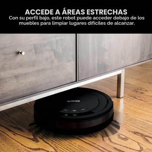 Vista 4 de Shark ION Robot Aspiradora, conexión Wi-Fi, limpieza multisuperficie, alfombras, suelos duros (negro)