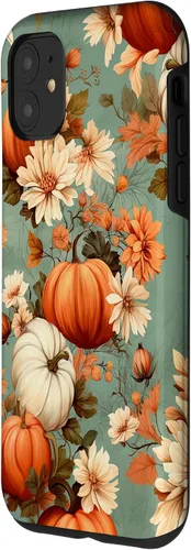 Vista 2 de Funda con temática de otoño para iPhone 11 con diseño de calabaza de otoño para mujer