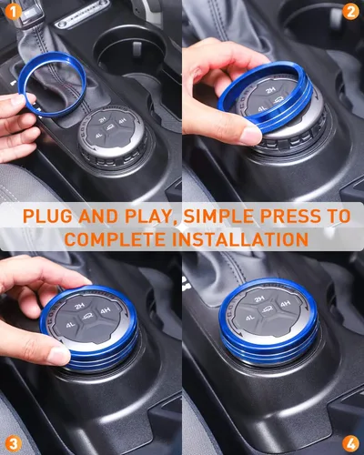 Vista 5 de Savadicar CKT01 Billet - Juegos de molduras de perillas de control de aluminio billet, faros/4WD/HVAC, biseles de anillos de perillas de control