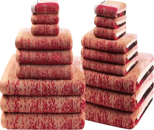 Vista 25 de SEMAXE Juego de toallas de baño familiar de 12 piezas - 100% algodón, 4 toallas de baño, 4 toallas de mano, 4 paños, ultrasuave y súper absorbente