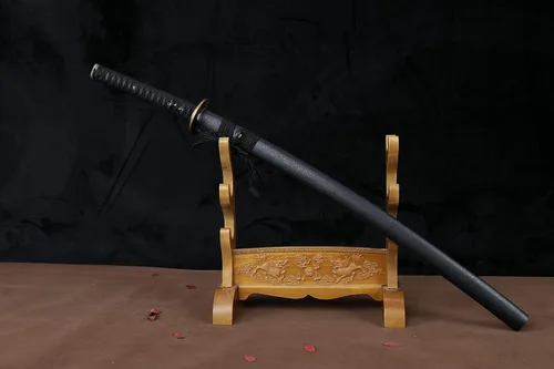 Vista 2 de Katana Aofeng - Espada Katana de 41 pulgadas, hecha a mano japonesa, práctica, acero al carbono 1095, templado/arcilla templada, espiga completa