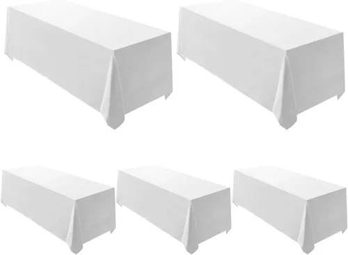 Vista 11 de Surmente Mantel rectangular de poliéster de 60 x 102 pulgadas para bodas, banquetes o restaurantes (negro, paquete de 2)