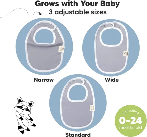 Vista 4 de KeaBabies Paquete de 8 baberos orgánicos para niñas y niños y 5 paños de muselina para bebés, niños y niñas, baberos de dentición para niños