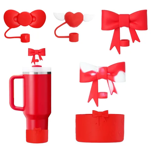 Vista 7 de Stanley - Juego de accesorios para vasos que incluye 4 fundas de silicona para popotes de 0.394 in/0.4 pulgadas, 1 bota de silicona para copa Azul