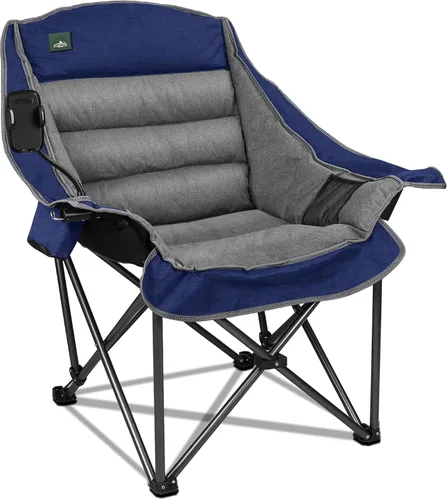 Vista 13 de Northroad Silla de campamento acolchada de gran tamaño, silla de césped plegable con soporte para tazas, bolsa de transporte para senderismo al aire