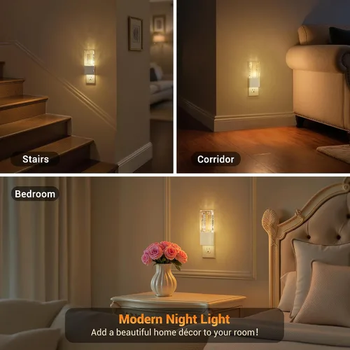 Vista 34 de JandCase Motion Sensor Night Light, Bubble Night Lights Plug into Wall
