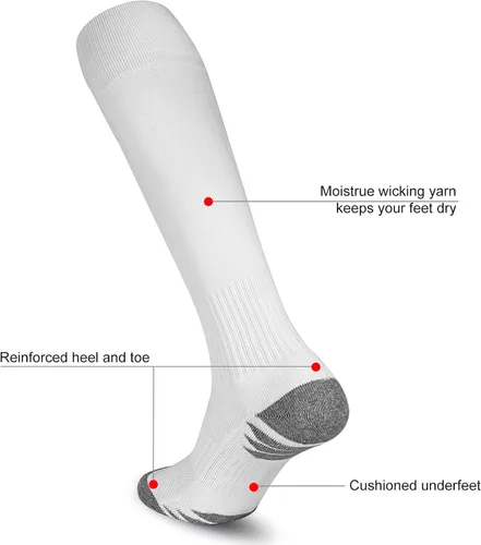 Vista 3 de Soccer Socks Football Socks Adult Youth Kids Knee High Cushioned Athletic Tube Socks for Men Women