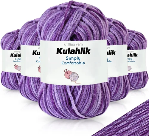Vista 69 de 50g (1x50g) Hilo Acrílico para Crochet y Tejido, Hilo Degradado Colorido, 1 Rollo de Madejas, Hilo Acrílico Multicolor, Perfecto para Proyectos