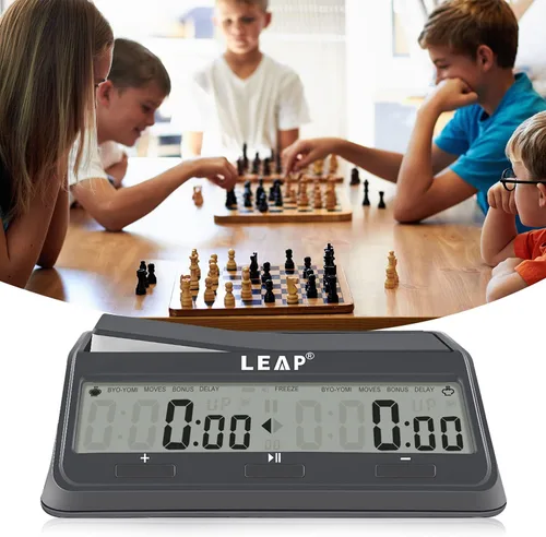 Vista 4 de LEAP 9921 - Reloj de ajedrez con gran pantalla, programa actualizado Byo-yomi, retraso y bonus