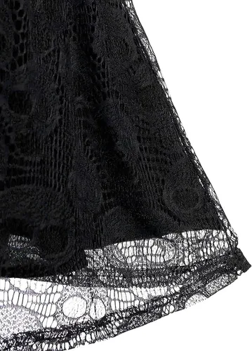 Vista 5 de Disfraz de Halloween para mujer talla grande de malla de encaje sin mangas camisola mini vestido