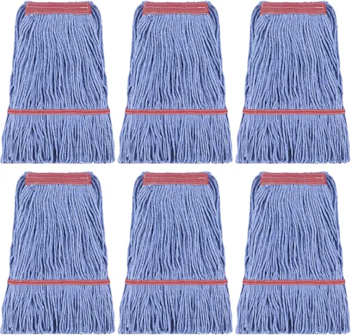 Vista 12 de Eccliy - Juego de 6 cabezales de repuesto para trapeador de 18 onzas, color azul, naranja Heavy Duty Commercial Refills, Washable Cotton String