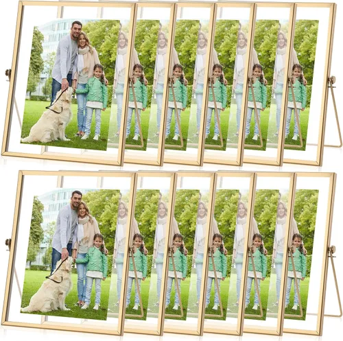 Vista 12 de Hoteam - Juego de 12 marcos flotantes negros de 15 x 15 cm para foto, marco flotante de vidrio de 10 x 10 cm para colección de fotos, colección
