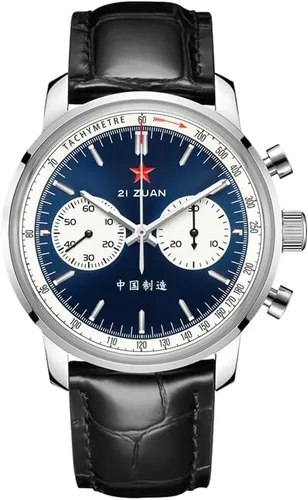 Vista 12 de SEAKOSS Pilot Chronograph Panda Dialplate 42mm Men Mechanical Original 1963 ST1901 Movement Hand-Winding Wrist Watch wth Gooseneck