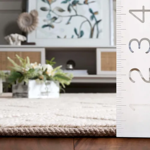 Vista 4 de SAFAVIEH Vermont Collection - Alfombra decorativa de 2 pies 3 pulgadas x 4 pies, color marfil, lana hecha a mano, ideal para zonas de alto tráfico