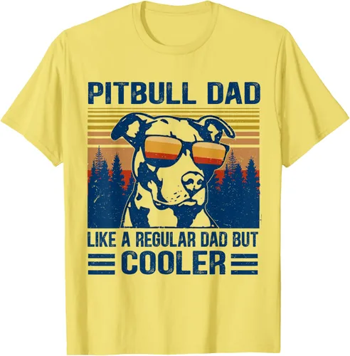 Vista 17 de Camiseta divertida retro de Pitbull Dad Like A Regular Dad But Cooler Gris Oscuro