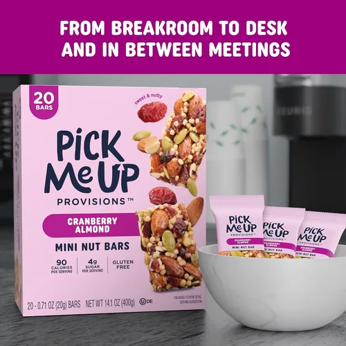 Vista 7 de Pick Me Up Provisions™ Mini barra de nuez de arándano y almendra sin gluten, 0.71 onzas, 20 barras/caja