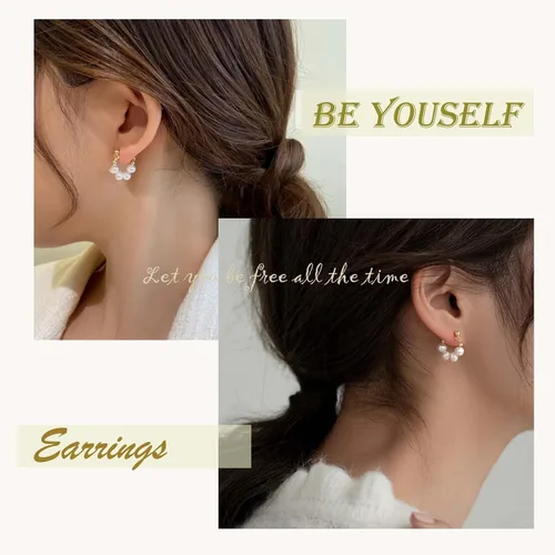 Vista 5 de YienDoo Aretes colgantes de perlas de oro con perlas perforadas de oro, ligeros, barrocos, con cuentas de perlas, aretes colgantes para boda