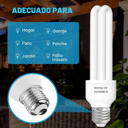 Vista 7 de Bug Zapper - Bombilla de repuesto tipo U, 15 W, E26, E27, compatible con Homesuit, Keuomy, Yluces, Yissvic, Powify y otros modelos Bug Zapper