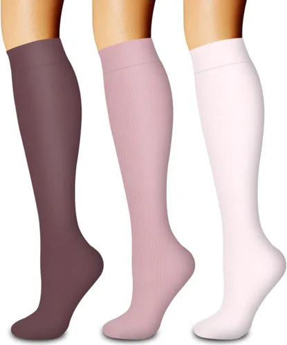 Vista 61 de Paquete de 3 pares de calcetines de compresión médica para mejorar la circulación de mujeres y hombres, para correr, hacer deporte y amamantar