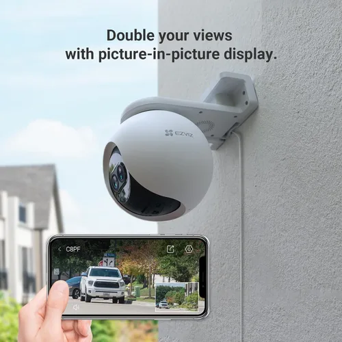 Vista 4 de Cámara de seguridad EZVIZ al aire libre, cámara WiFi panorámica, de inclinación y zoom de 1080P, zoom mixto 8× y cámara de seguridad con detección