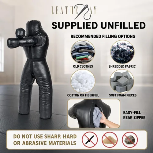 Vista 6 de Jiu Jitsu Judo Saco de boxeo Grappling Maniquí posición de pie Lucha Lucha Lanzamiento BJJ Dummy Jiu Jitsu Saco de boxeo Negro -Sin relleno