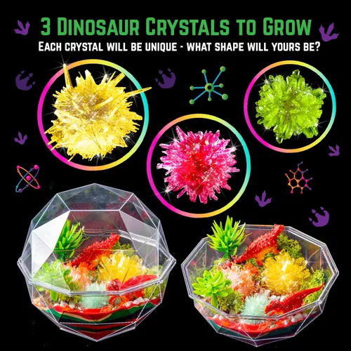 Vista 4 de Original Stationery Kit de cultivo de cristales de dinosaurio, multicolor, 17 piezas, a partir de 7 años, kit de terrario científico de bricolaje