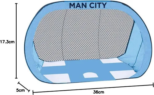 Vista 3 de Hy-Pro Manchester City F.C. - Portería de fútbol desplegable 2 en 1 de 4 x 3 pies, red de fútbol portátil con bolsa de transporte