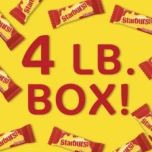 Vista 4 de STARBURST Caja a granel de caramelos masticables envueltos individualmente de tamaño divertido, caja de 4 libras