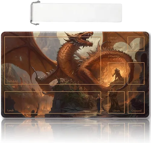 Vista 32 de Tapete de juego MTG cosido de alta calidad con zonas y parte trasera de goma antideslizante, tapete de juego TCG para MTG y otros juegos de cartas