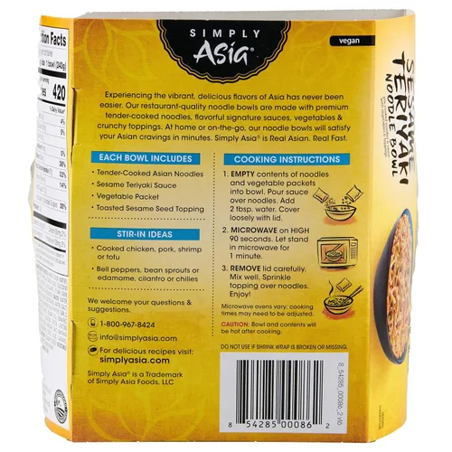 Vista 8 de Simply Asia Cuenco de fideos teriyaki de sésamo, 8.5 onzas