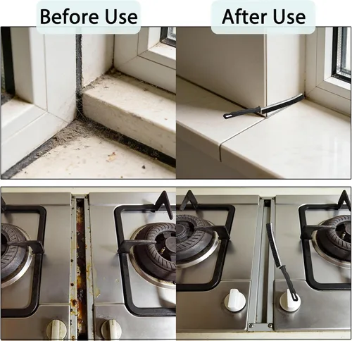 Vista 7 de Juego de cepillos de limpieza para grietas, herramientas de limpieza dura para lechada de baño, rieles de ventanas y puertas de ducha, limpieza